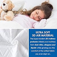 Vista 2 de Protector de colchón tamaño Queen de bambú refrescante con bolsillo profundo, funda de colchón King sin ruido y suave, sábana bajera transpirable