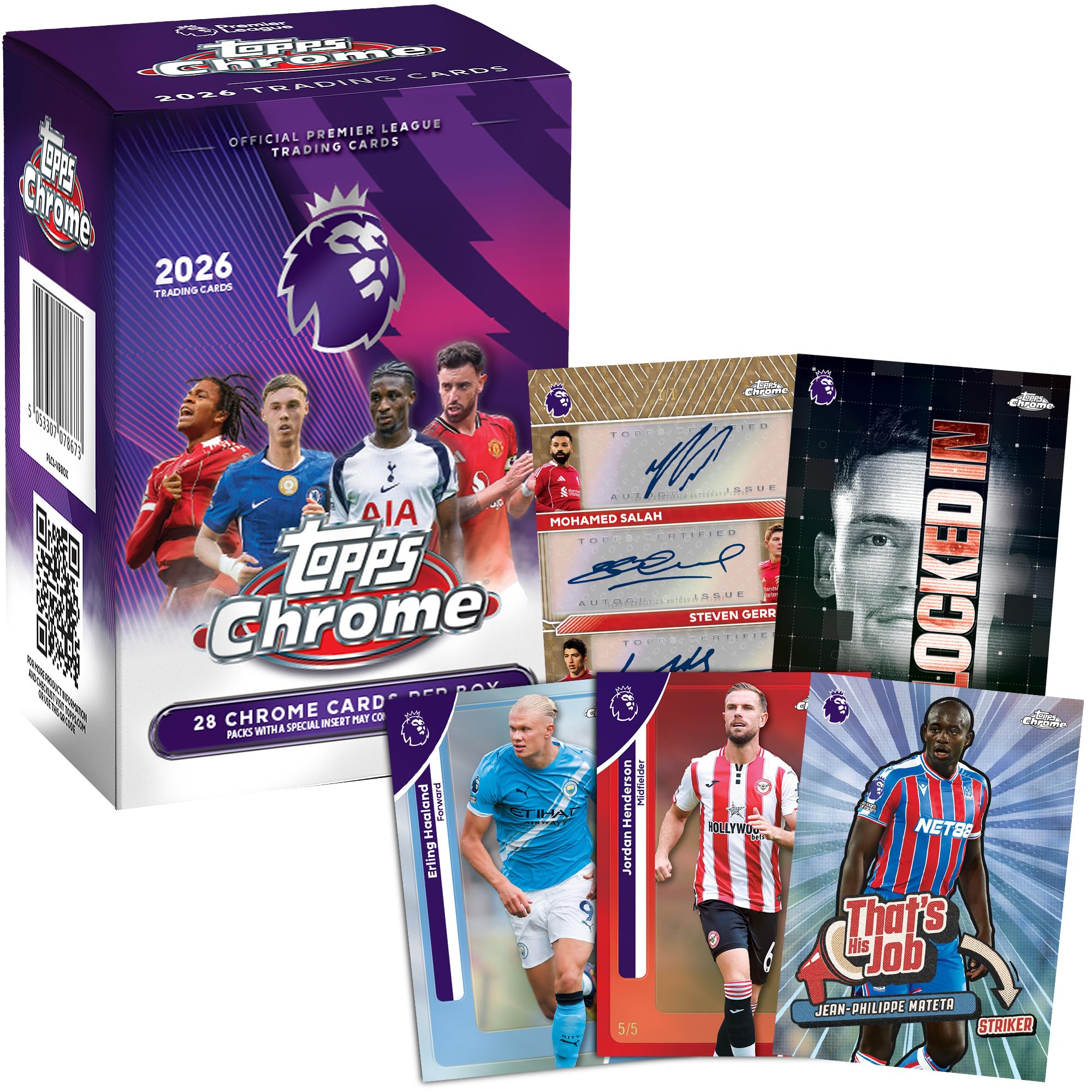 Topps Premier League 2026 Ballon de Football chromé Boîte économique Scellé en Usine