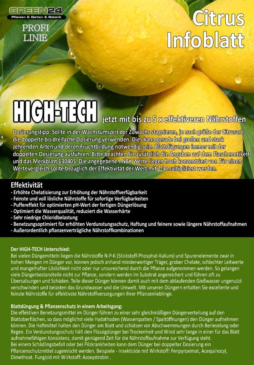 Zitrus Dnger SET mit extra Eisendnger - Citrus dngen, Premium  Flssigdnger aus der Profi Linie mit zustzlichem Eisendnger im SET, NPK  Volldnger fr Zitruspflanzen : Amazon.de: Garten