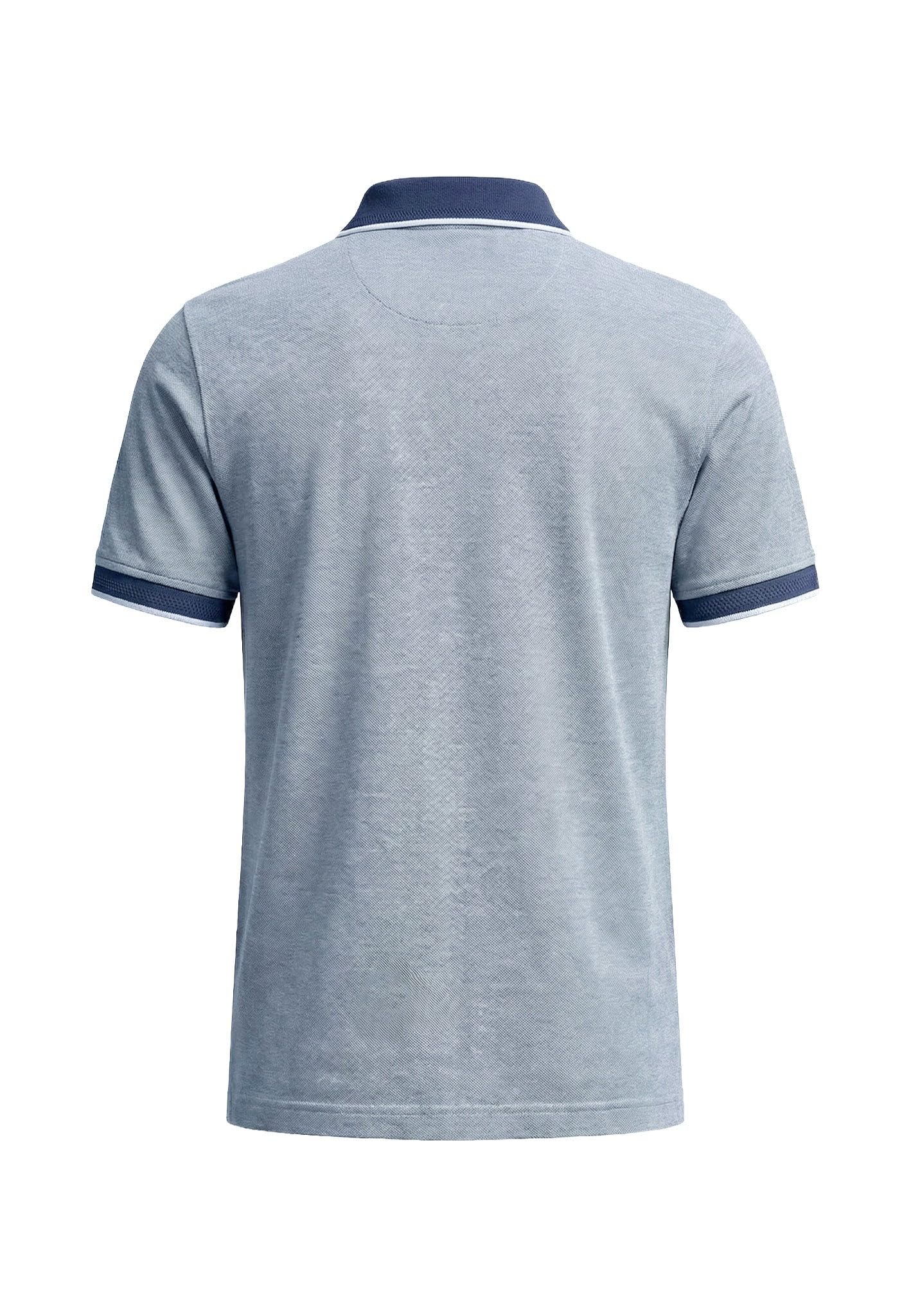FYNCH-HATTON Poloshirt aus Baumwolle mit Strukturmuster und Kontrastkragen