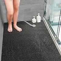 Tapete Antiderrapante Para Banheiro, Chuveiro, Box, Piscina, Áreas Molhadas (Onda Preto, 0,60 X 1,00)
