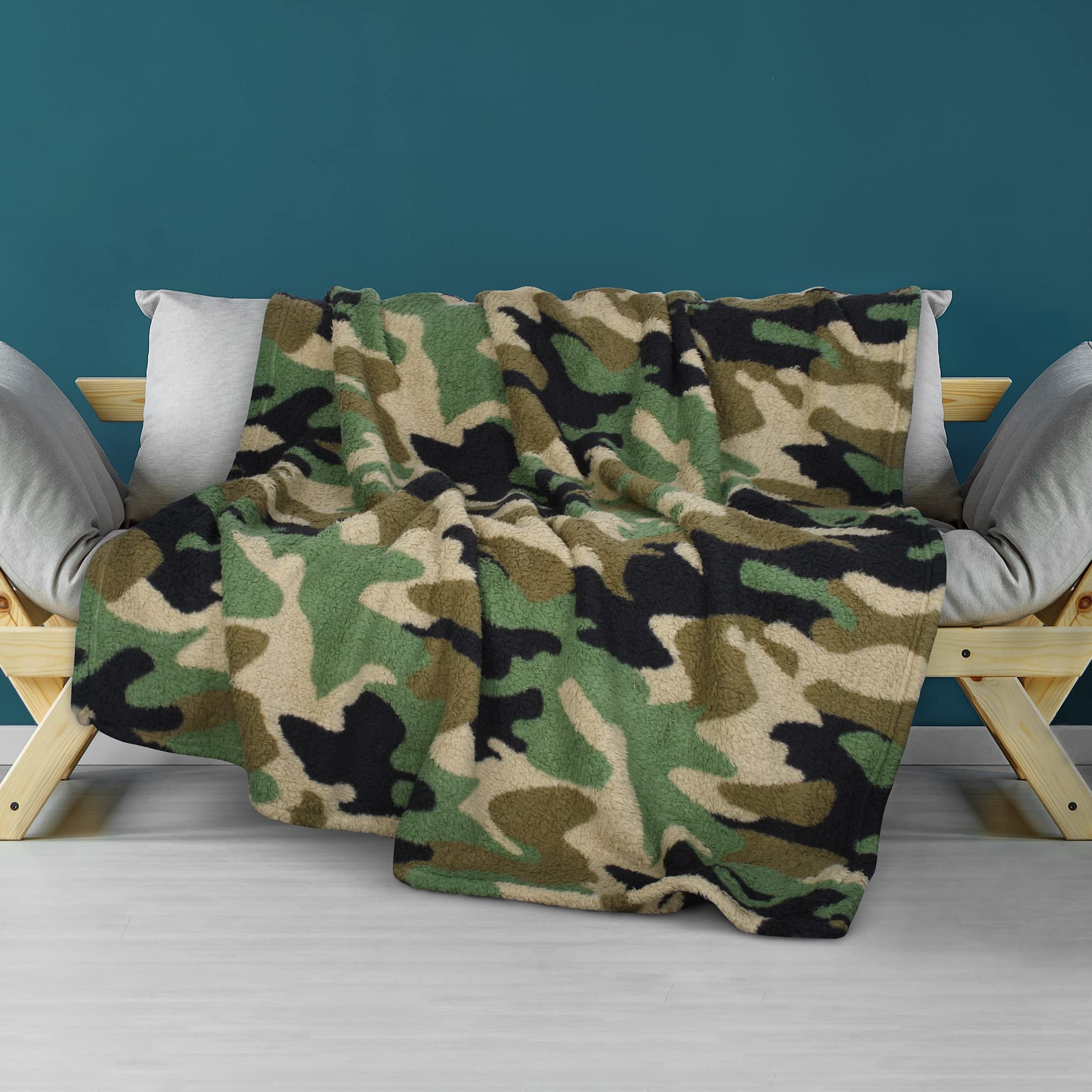 Sherpa Fleece Blankets Soft Camo Blanket Camouflage Hooded Blanket