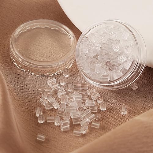 Miniatura 6 de Aretes de silicona suaves y transparentes para tachuelas aretes de goma hipoalergénica reemplazo para mujeres 200 unidades