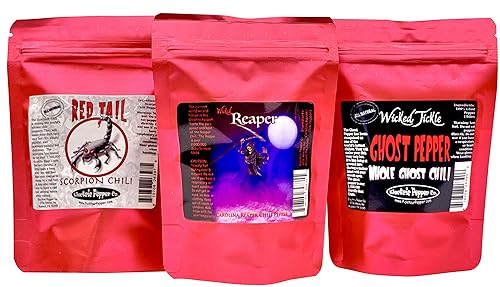 Set de regalo de especias secas Carolina Reaper pimientos fantasma pimienta escorpión chili 15 pimientos enteros más 6 gratis rojo