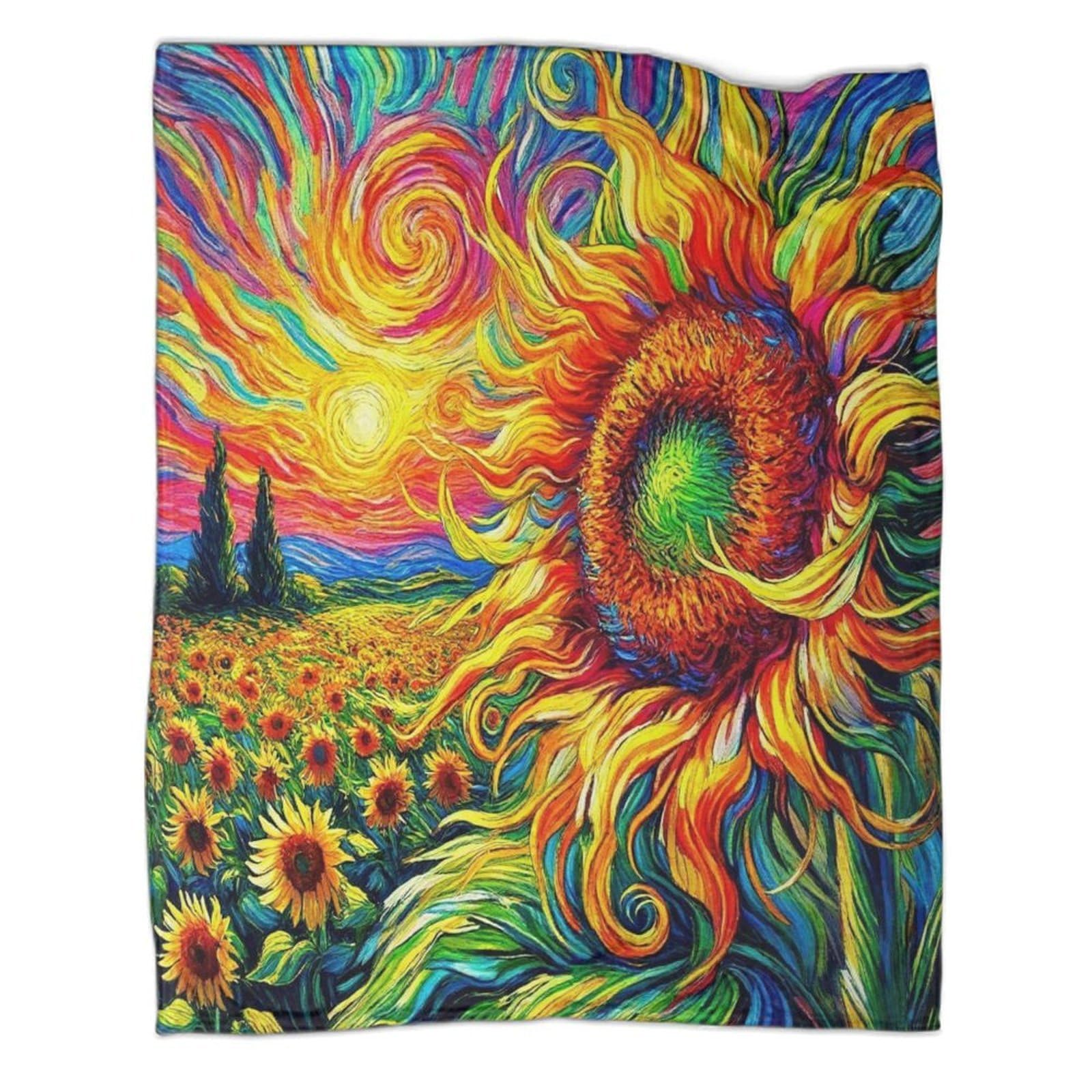 Couverture flanelle 3D tournesol un cocon de douceur pour des moments chaleureux