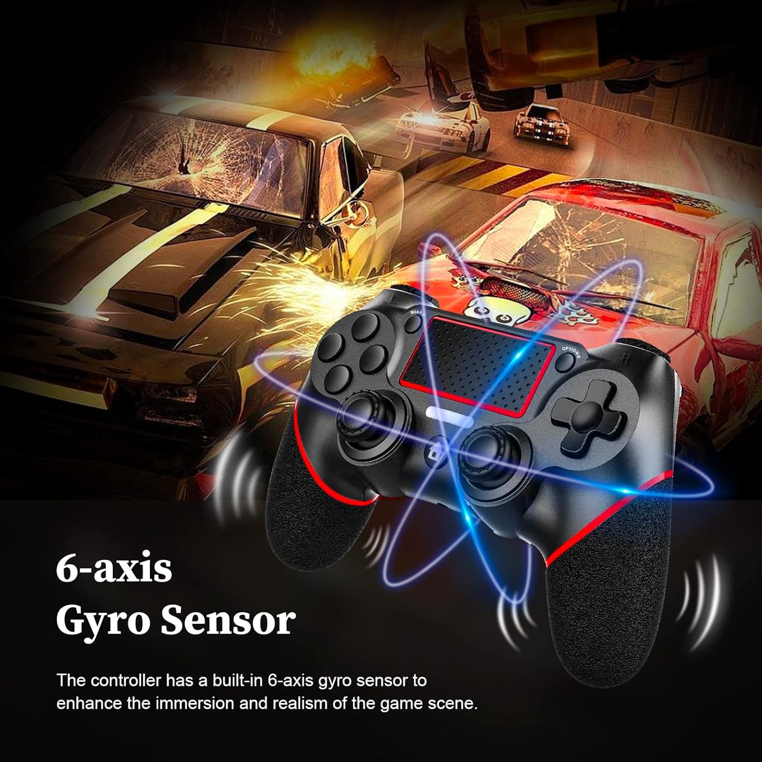 Controller with 6-axis gyro sensor illustration