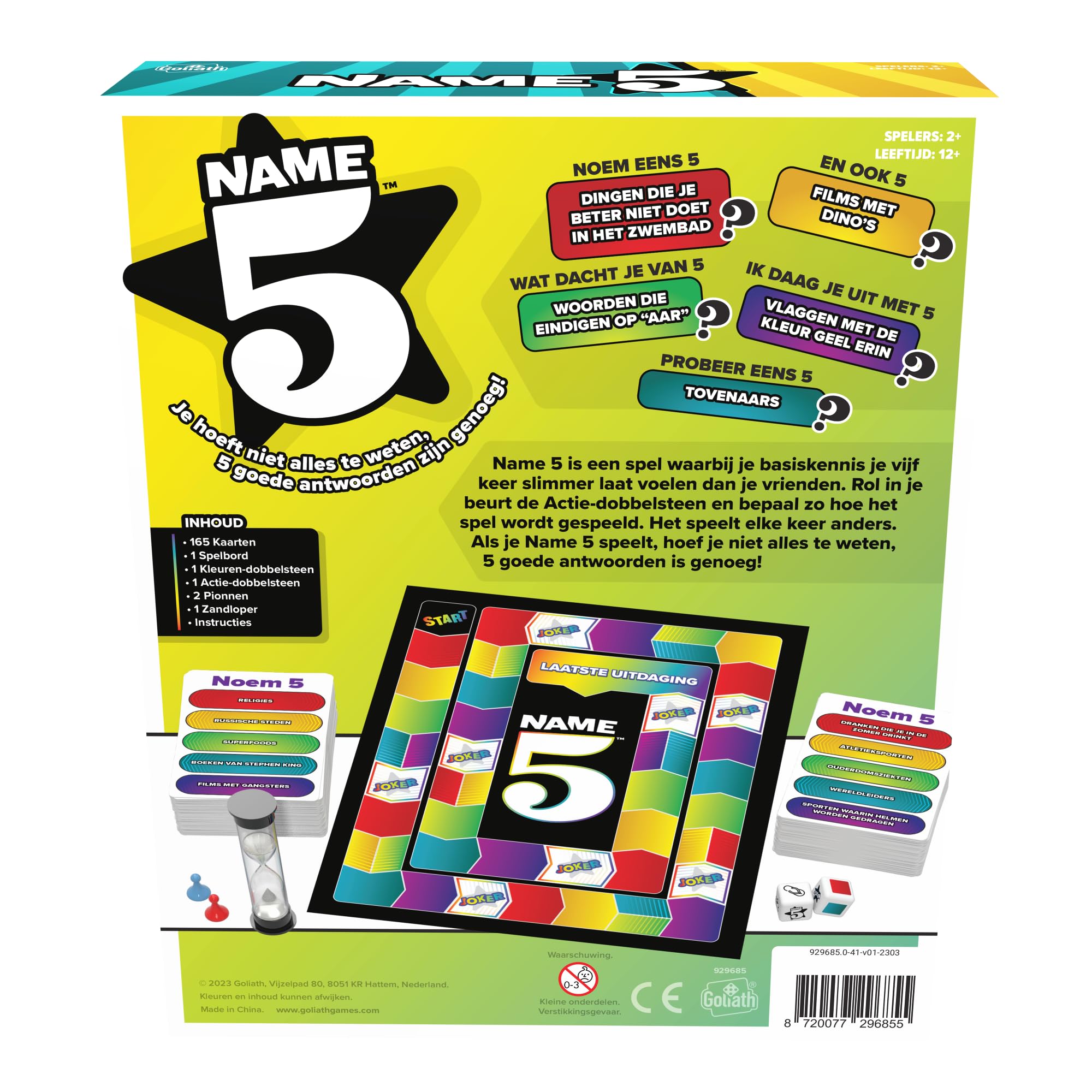 Goliath Name 5 Gioco da tavolo per bambini a partire dai 12 anni, gioco di conoscenze per 2 o più giocatori, gioco di carte curiosità, divertente gioco da tavolo per feste