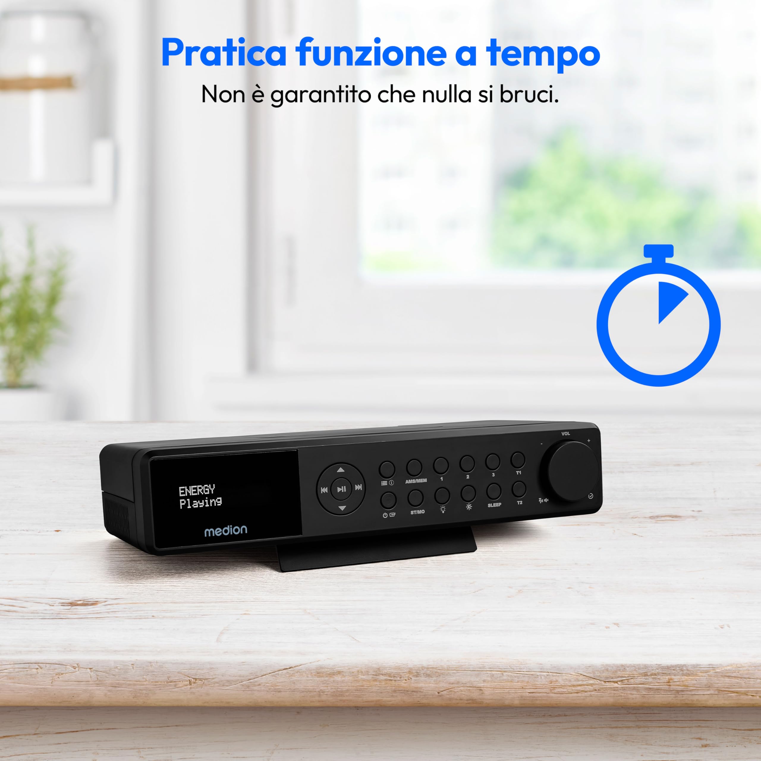 Radio Da Cucina MEDION P66750 Con DAB+, FM, Bluetooth, Timer E LED - Da Sottopensile O Tavolo, Bianca - Foto 9