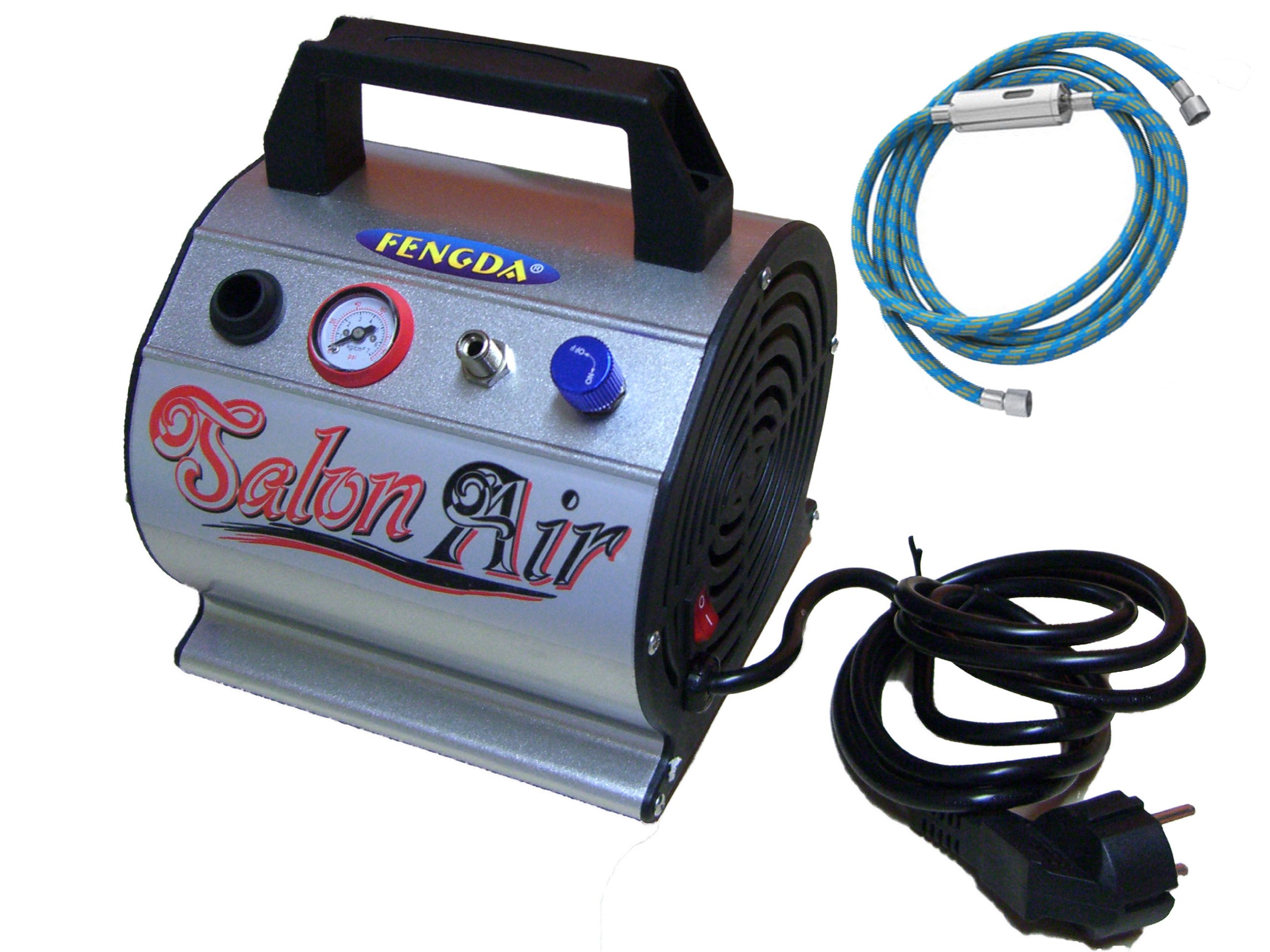 Mini Airbrush Compressor with a Little air Tank Fengda® AS-176, Silver
