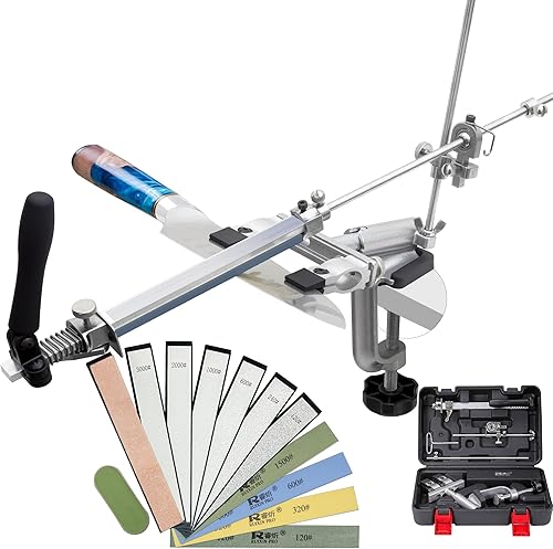 RUIXIN PRO RX-009 - Afilador de cuchillos profesional rotación de giro de 360 clip de cuchillo ajustable y ángulo fijo mejorado kit de sistema de disponible en Yaxa Colombia