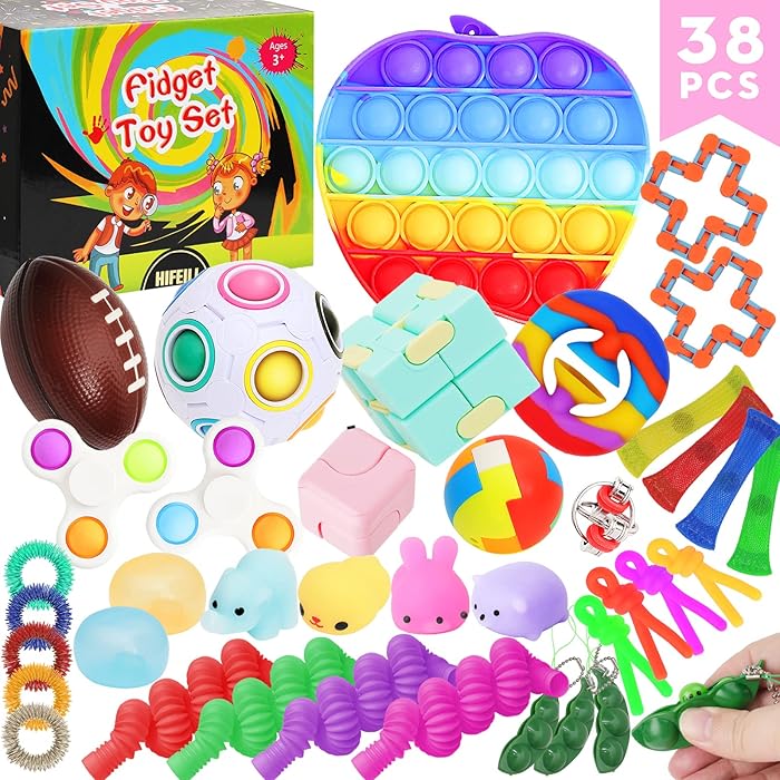 Buy 38Pcs Fidget Toys, Fidget PopIts Pack Popper Mini Bulk Toy Set for Girls Boys, Treasure