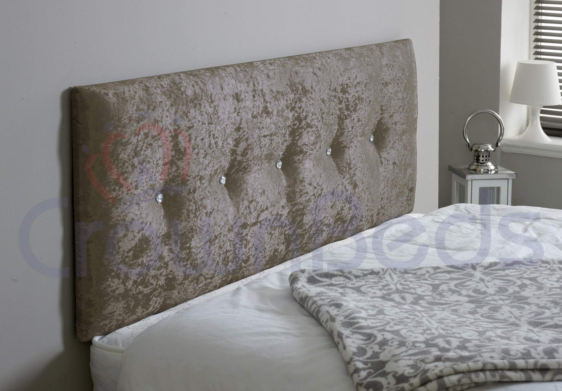 A New City Crushed Velvet Headboards Available In 2ft6,3ft,4ft,4ft6,5ft,6ft (Mink, 4ft (small double))