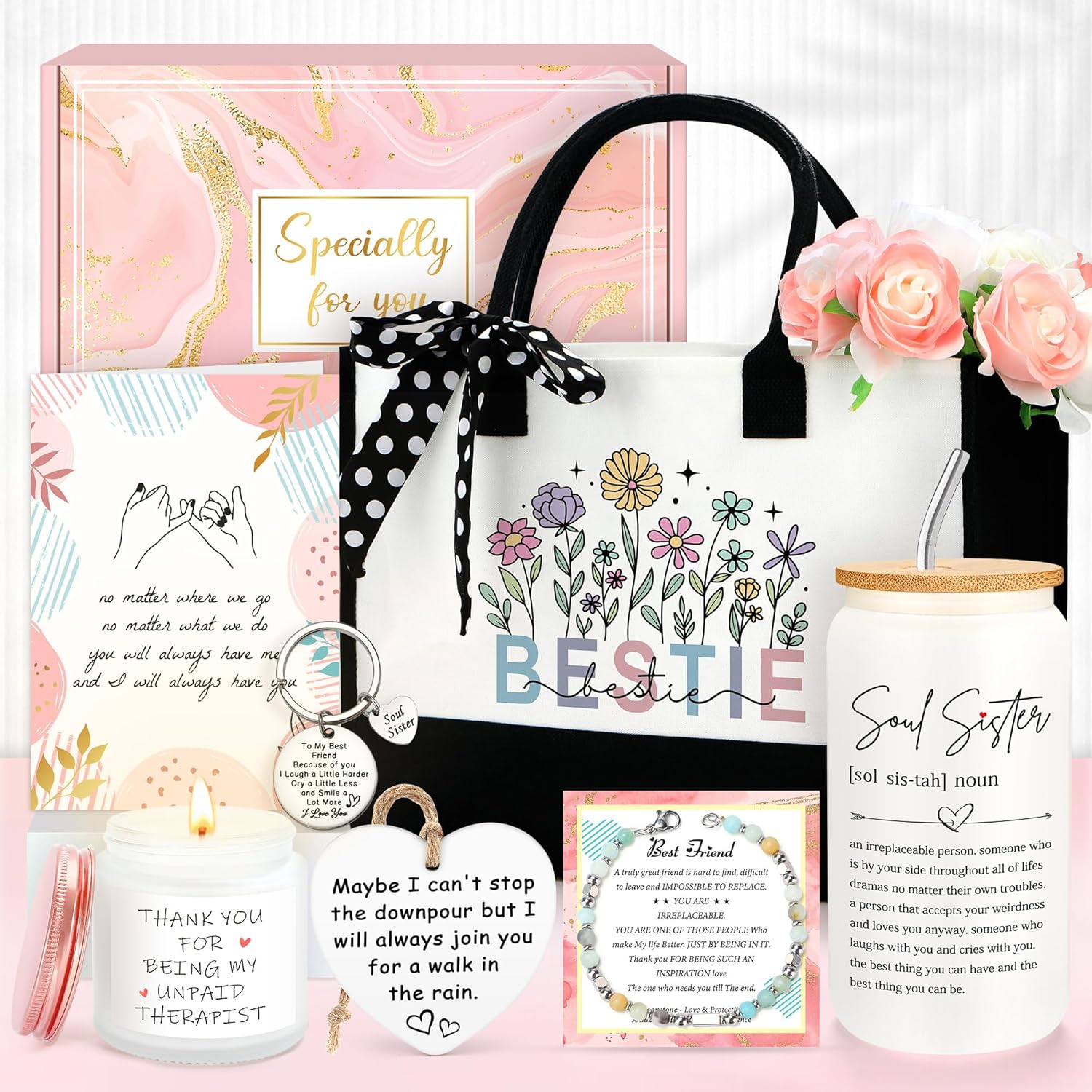 Best Friend Birthday Gifts for Women Friendship Gifts for Women Bestie Gift for Best Friend Woman Cool Bestfriend Gift Ideas Unique Long Distance Friendship Basket for Friends Female, Bff Drinking Cup