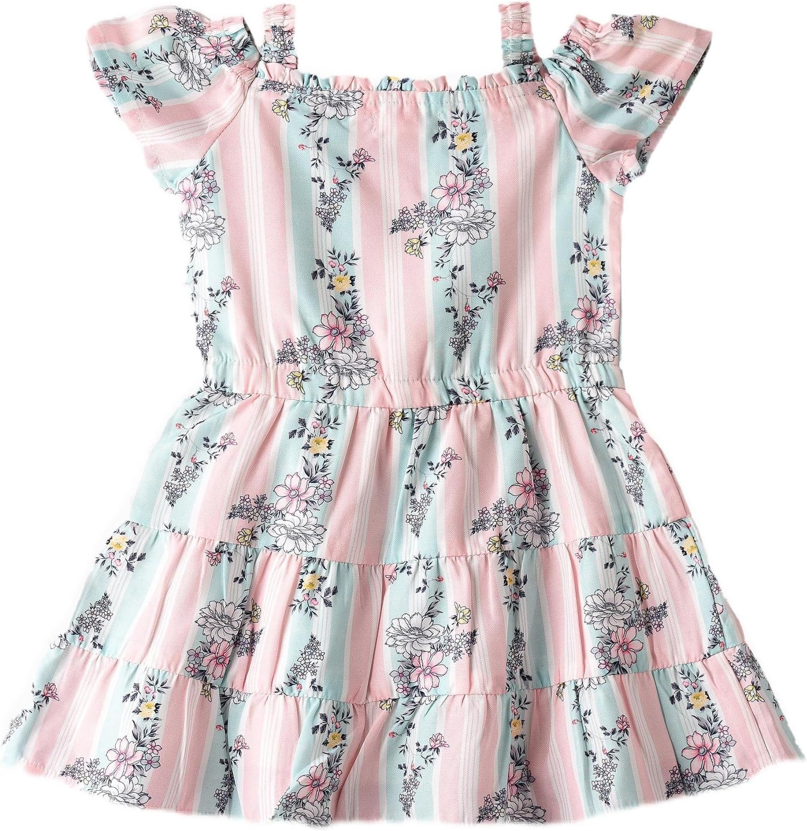 JellieneSunshine Blooms: Baby Girls' Floral Dress Comfort & Style For Every Adventure 6-9 Months Multicolour 0736692223204