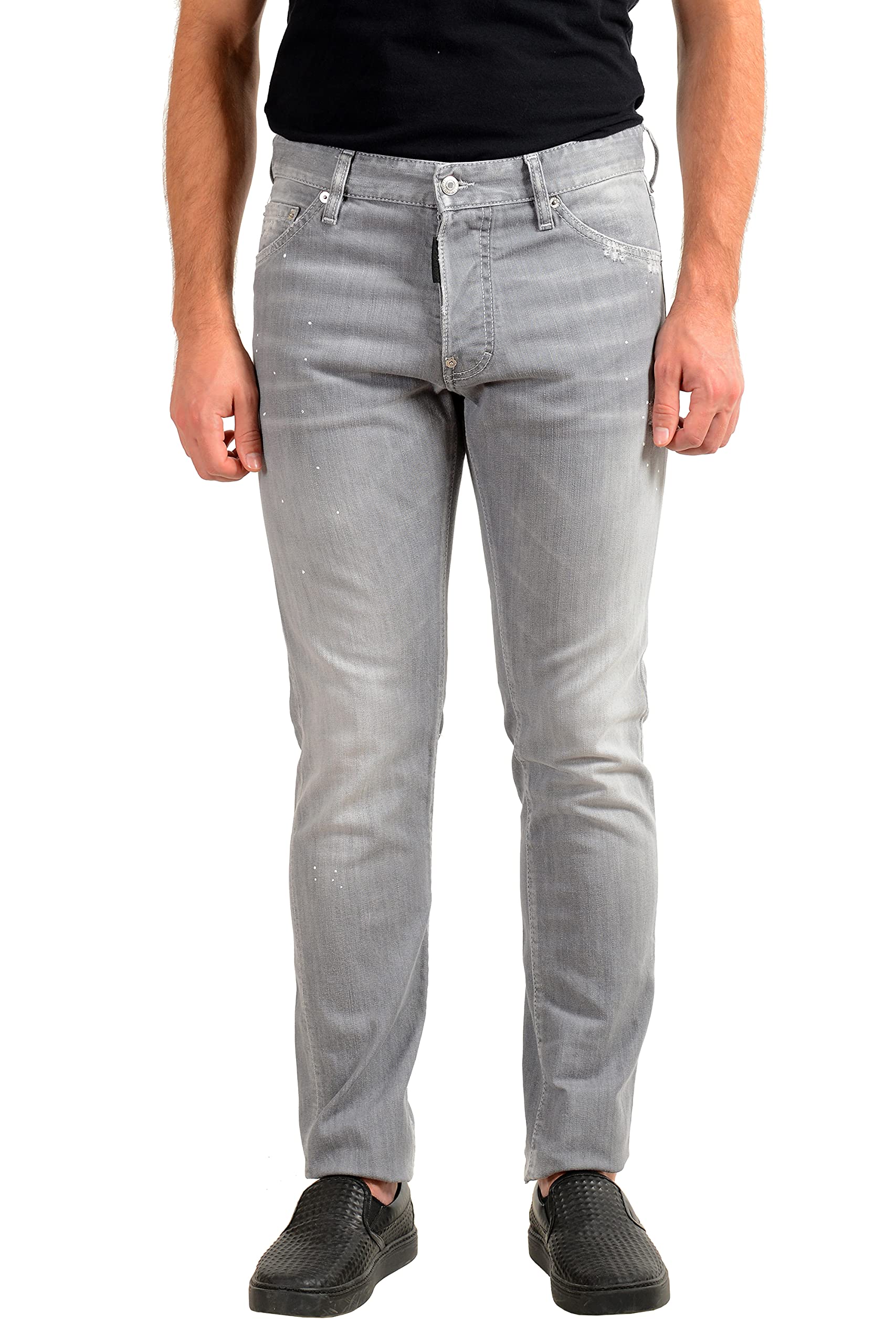 DSQUARED2 Men's Gray Distressed Look Cool Guy Jean Jeans US