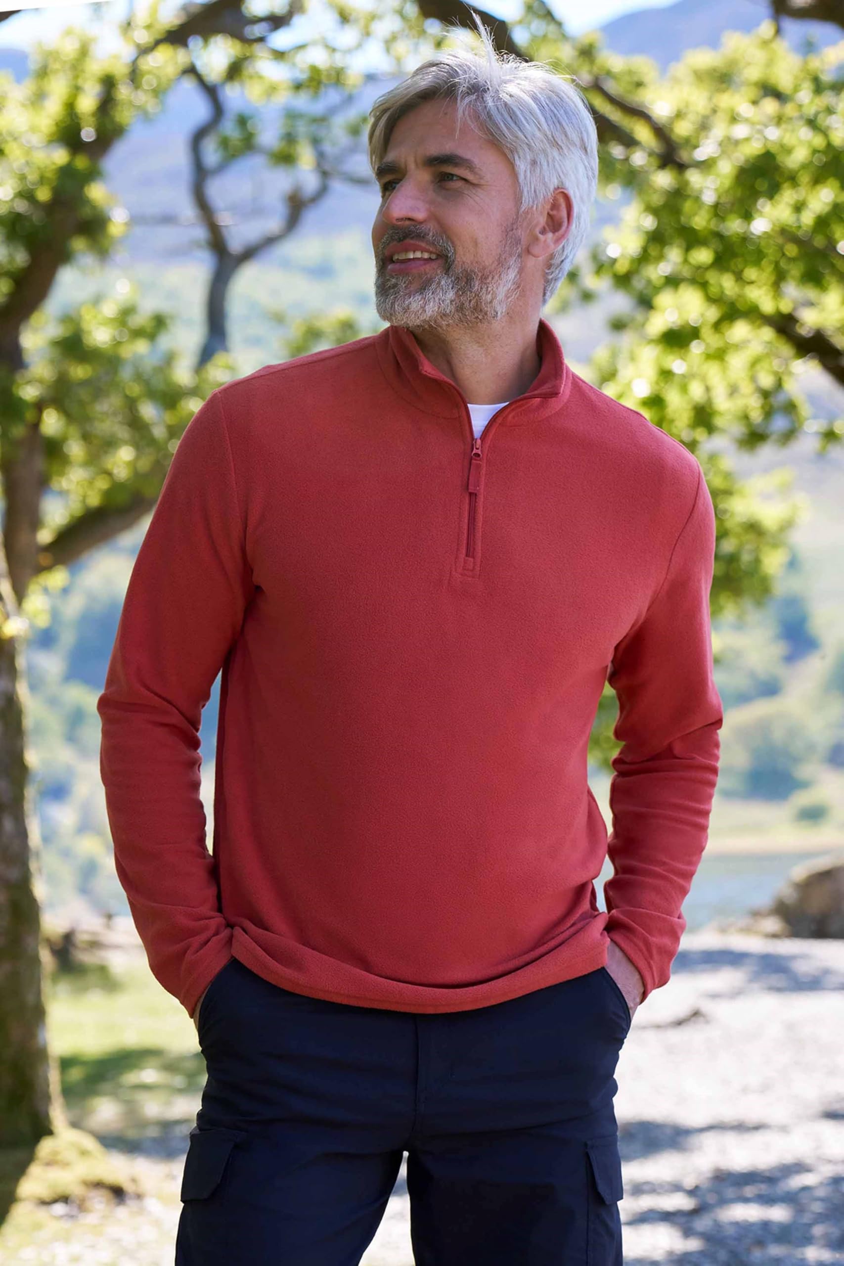 Mountain Warehouse Camber II Mens Half-Zip Fleece - Lightweight & Quick Dry, Breathable Antipill Microfleece - For Spring Summer, Outdoors, Travelling & Hiking — view 3