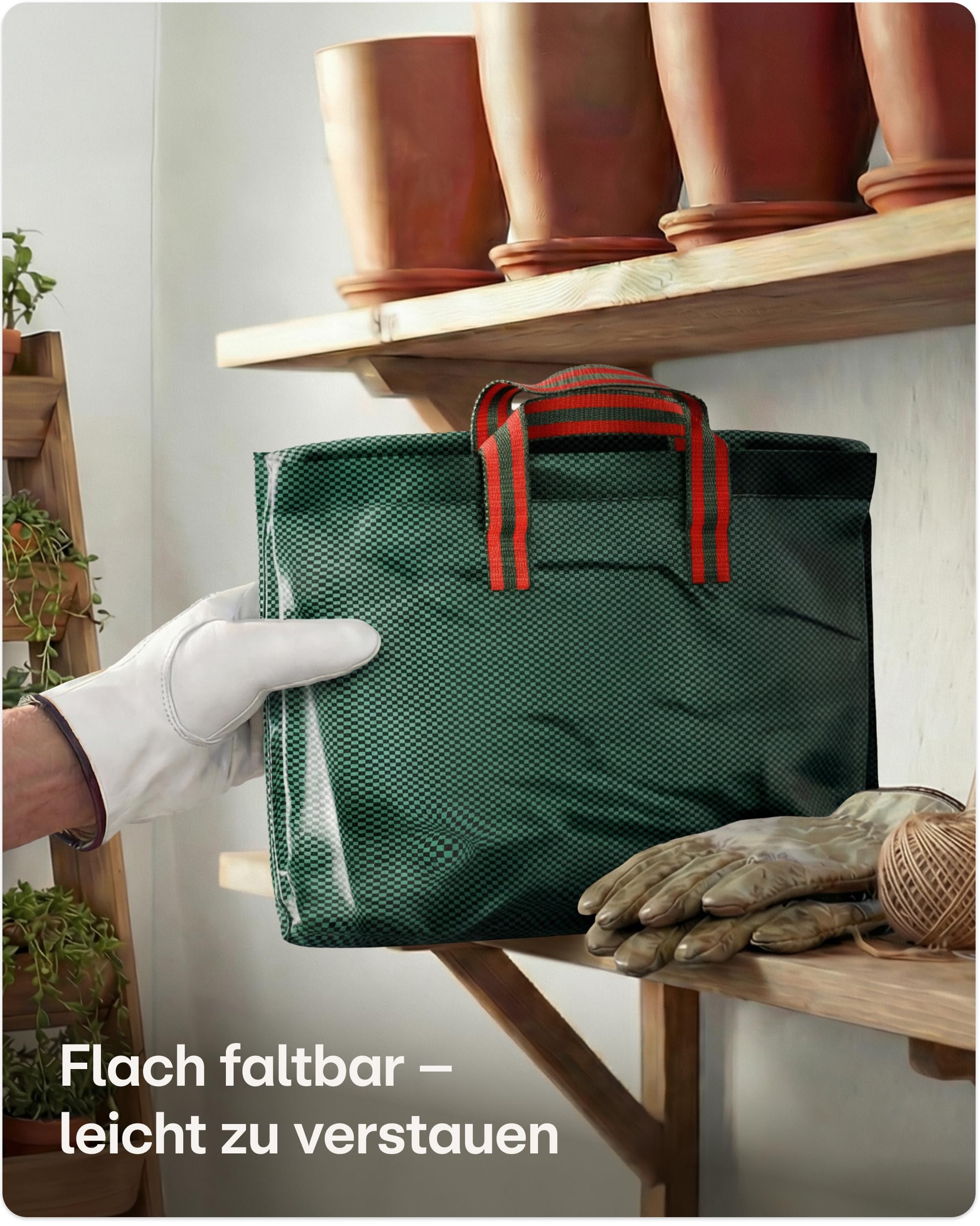 Praknu 2x Gartenabfallsack Stabil 500 Liter Mit Deckel - XXL Groß - Laubsack mit 4 Reißfesten Griffen - Stabil & Faltbar Gartensack - Laubsäcke - Gartensäcke - Garten Abfallsack - Gartenzubehör