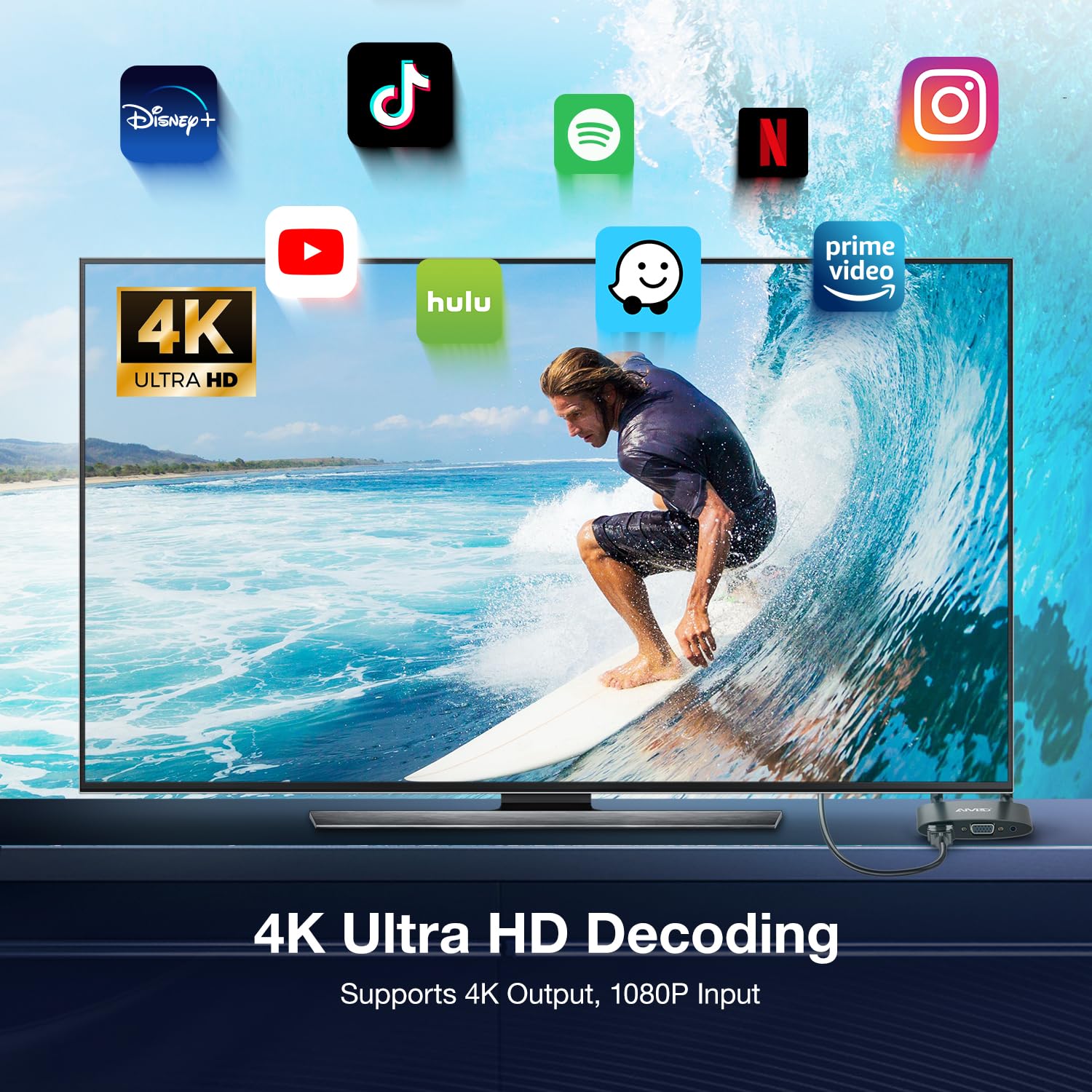 HDMI Wireless, Wireless HDMI Transmitter and Receiver, Dual Screen Wireless HDMI 4K/5G, 164FT/50M Screen Casting zu Monitor/Projektor, Multi-Kamera-Produktion, Schwarz