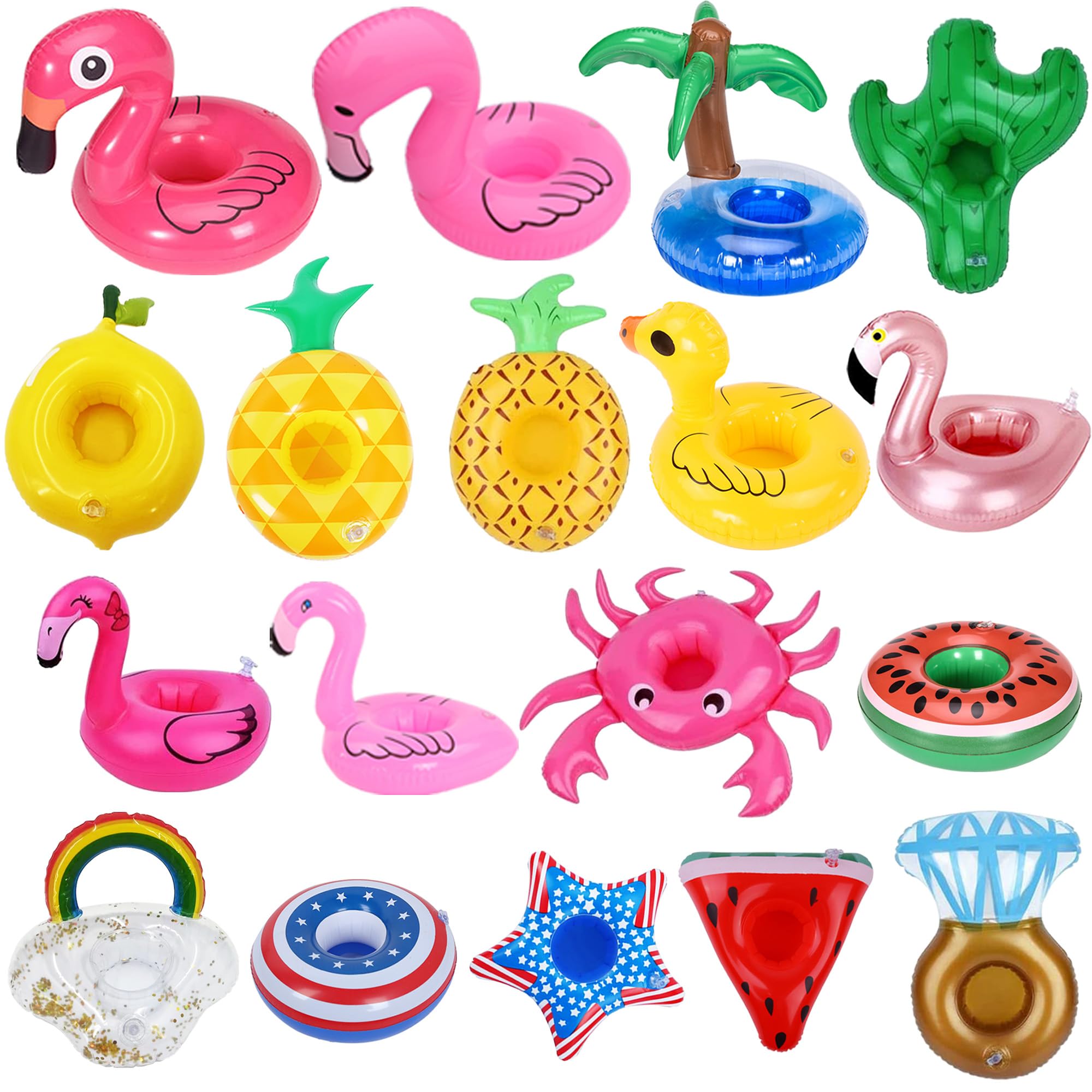 18 Pack Inflatable Drink Holders, Drink Floats Inflatable Pool Cup Holder Coasters for Pool Party