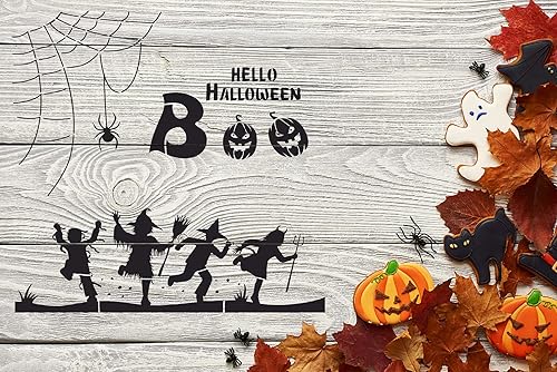 Miniatura 6 de 9 plantillas de Halloween para pintar en pared de madera, patrones creativos de bricolaje, plantilla de dibujo de Halloween, decoración de