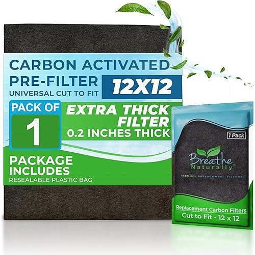 Breathe Naturally Filtro de aire universal de corte a medida con carbón activado - Filtros de carbón de repuesto - Hoja de carbón de filtro previo