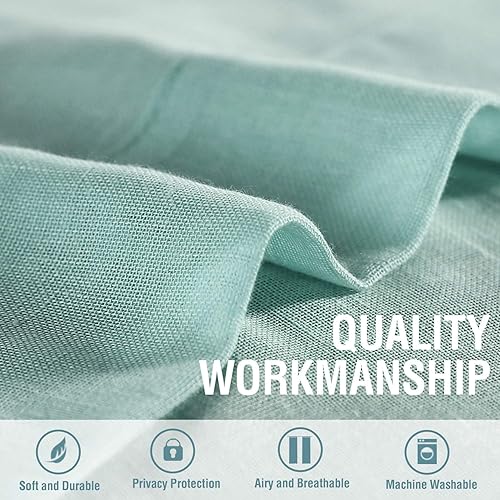 Miniatura 5 de H.VERSAILTEX Cortinas transparentes de lino natural de 63, 72, 84, 95 pulgadas  169, 182.88, 213.36, 241.3 cm. de largo  Juego de cortinas