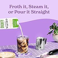 Vista 5 de Califia Farms – Leche de almendra, mezcla barista sin azúcar, 32 onzas (paquete de 6) Estante estable No lácteos Leche de frutos secos