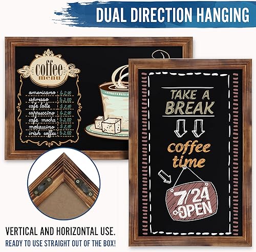Miniatura 3 de HBCY Creations Pizarras magnéticas rústicas para pared (marrón torcido, 24 x 36 pulgadas)