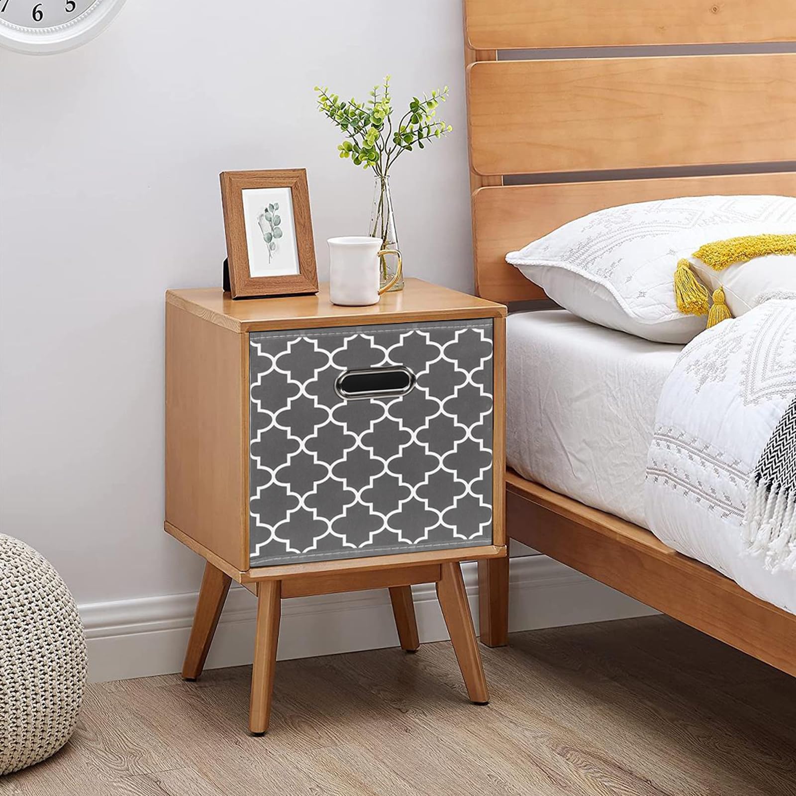 Stoff-Aufbewahrungskörbe, Stoffwürfel-Organizer mit zwei Griffen, faltbare Würfel-Aufbewahrungskörbe für Zuhause, Schlafzimmer, 3er-Set, (graues Licht)