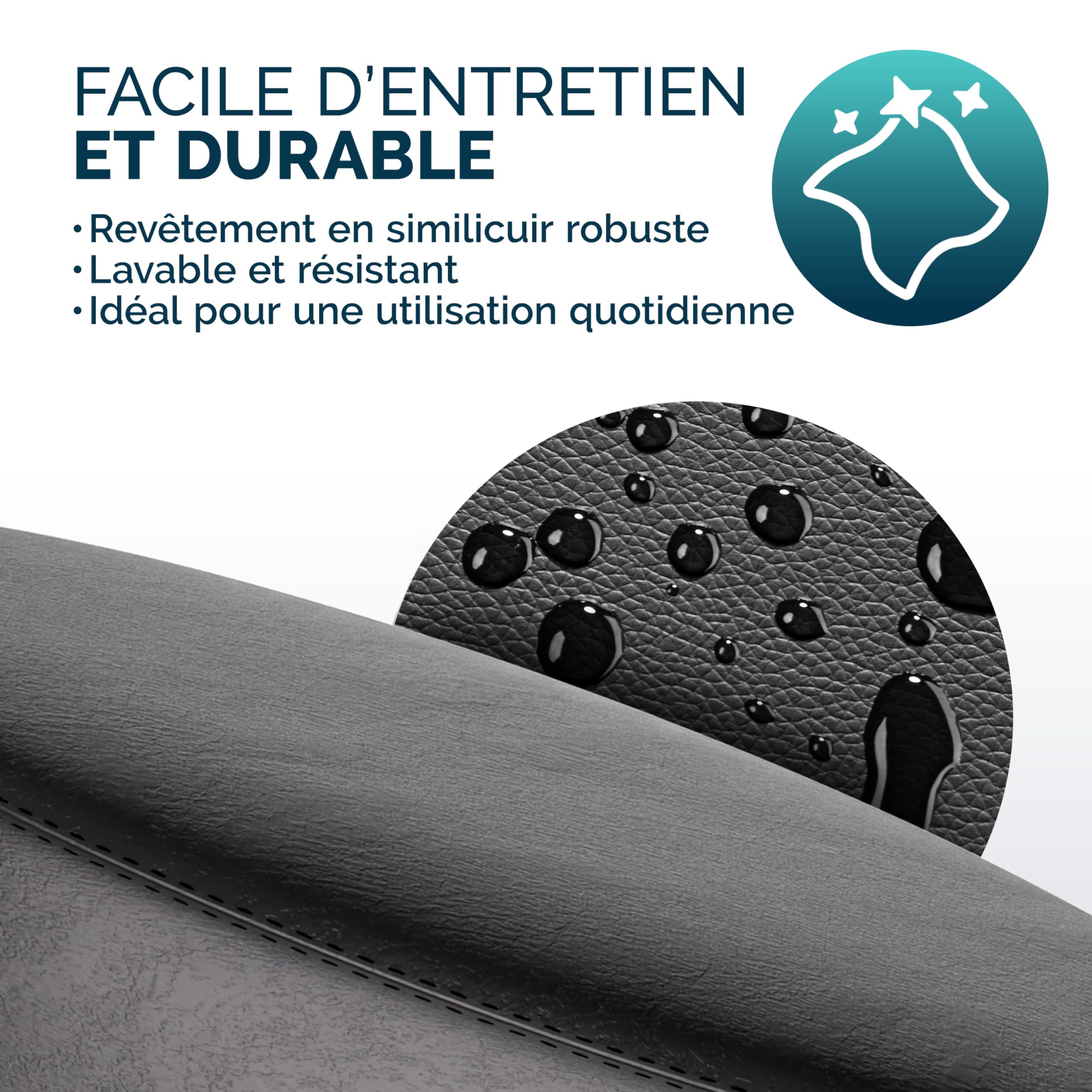 Casaria® Tabouret de Bureau Noir pivotant 360° Hauteur réglable 46-60 cm avec roulettes siège Rembourrage 10 cm