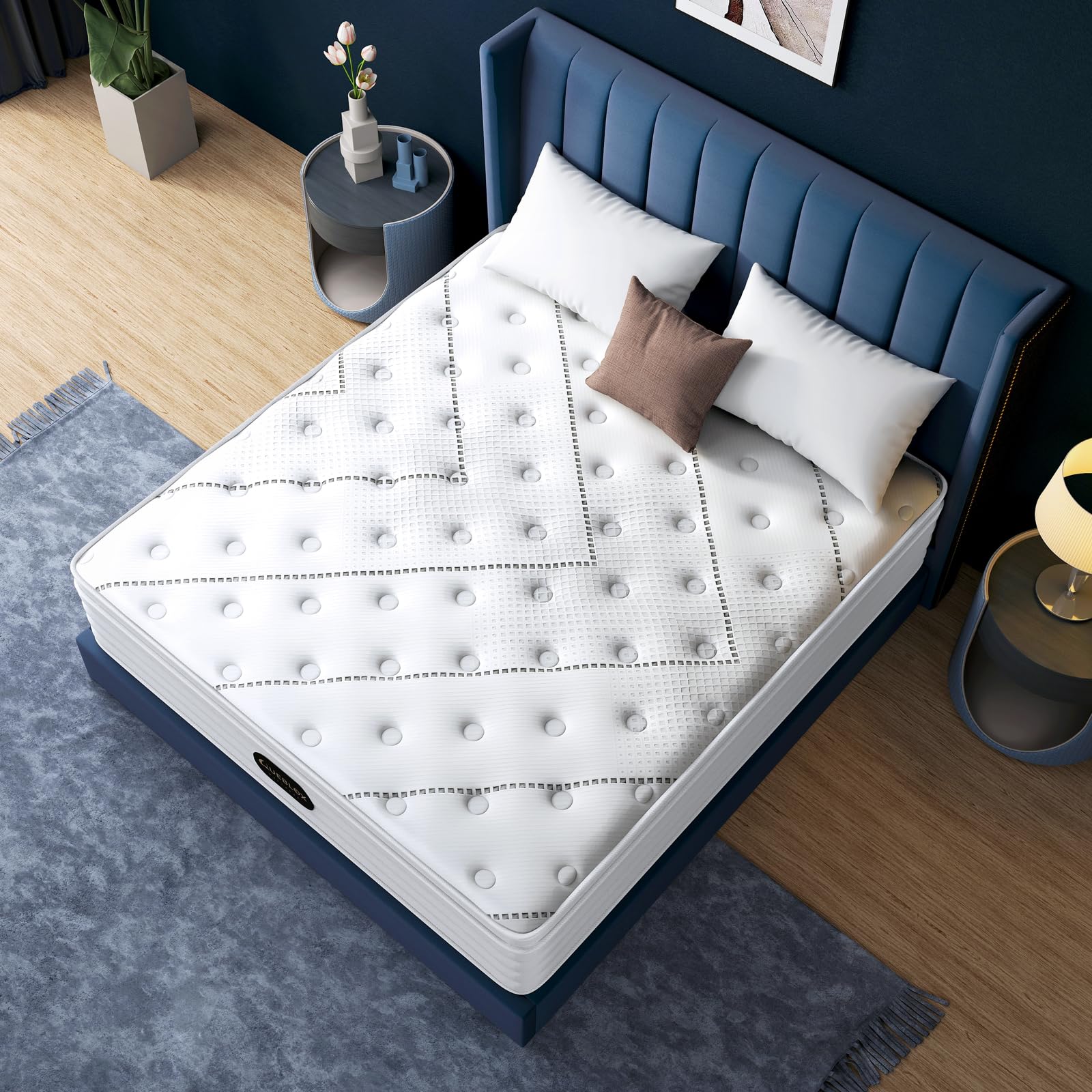 Queblox 7-Zonen Taschenfederkernmatratze 90x200cm, 28cm Höhe，Orthopädische Matratze mit Komfortschaum für erholsamen Schlaf, Bezug mit weicher Oberfläche,Oeko-TEX Zertifiziert (28cm, 90x200x28cm-NEW)