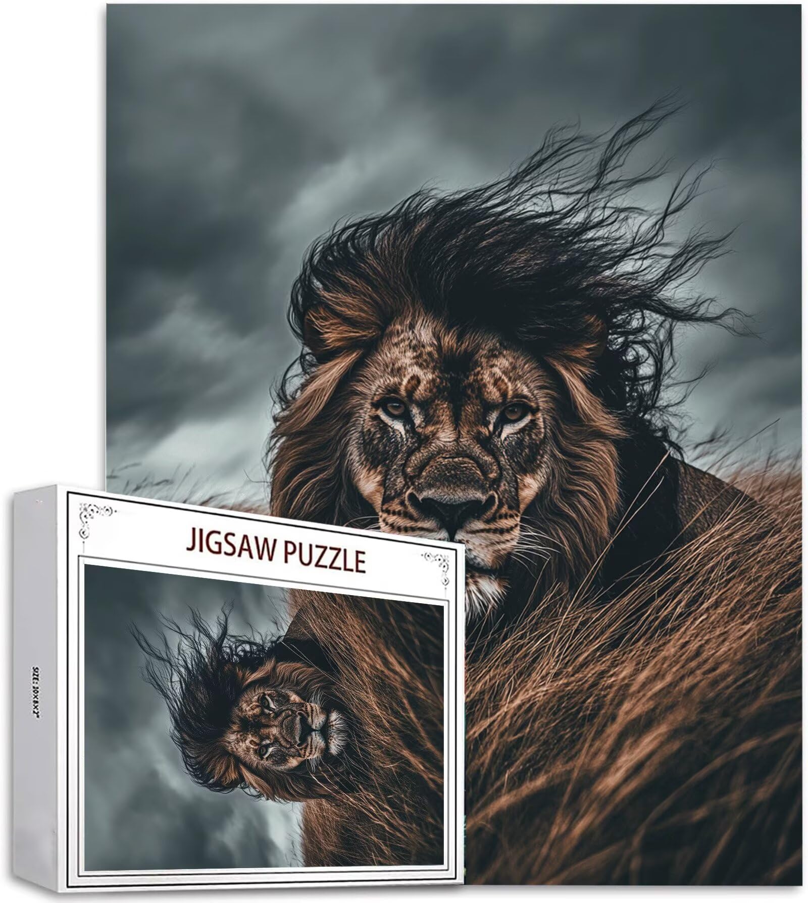 Puzzle 4000 Teile Löwe Puzzle Erwachsene, DIY Groß Puzzelmatten, Holzpuzzle für Erwachsene und Kinder ab 12 Jahren Wooden Jigsaw Wiese Geschicklichkeitsspiel für Die Ganze Familie, Geschenke D-897