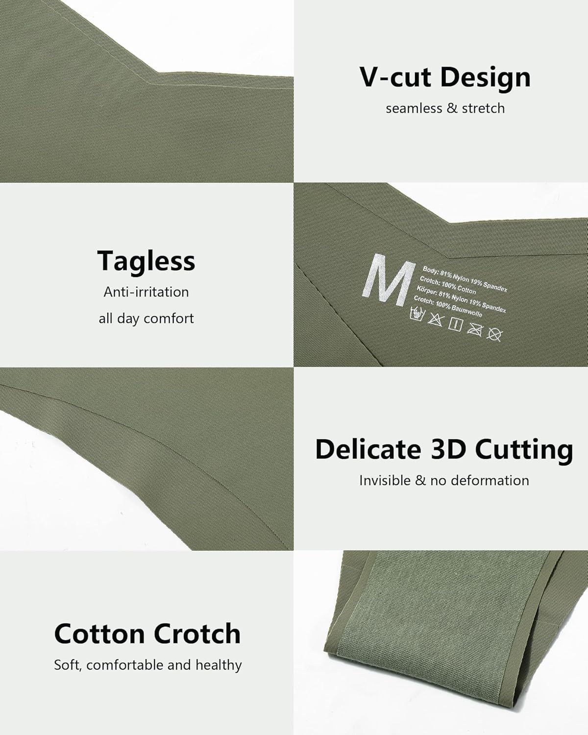 LEVAO Seamless Underwear for Women No Show Cheeky Bikini Panties Stretch V Cut Panty S-XL (Regular & Plus Size) - Image 4