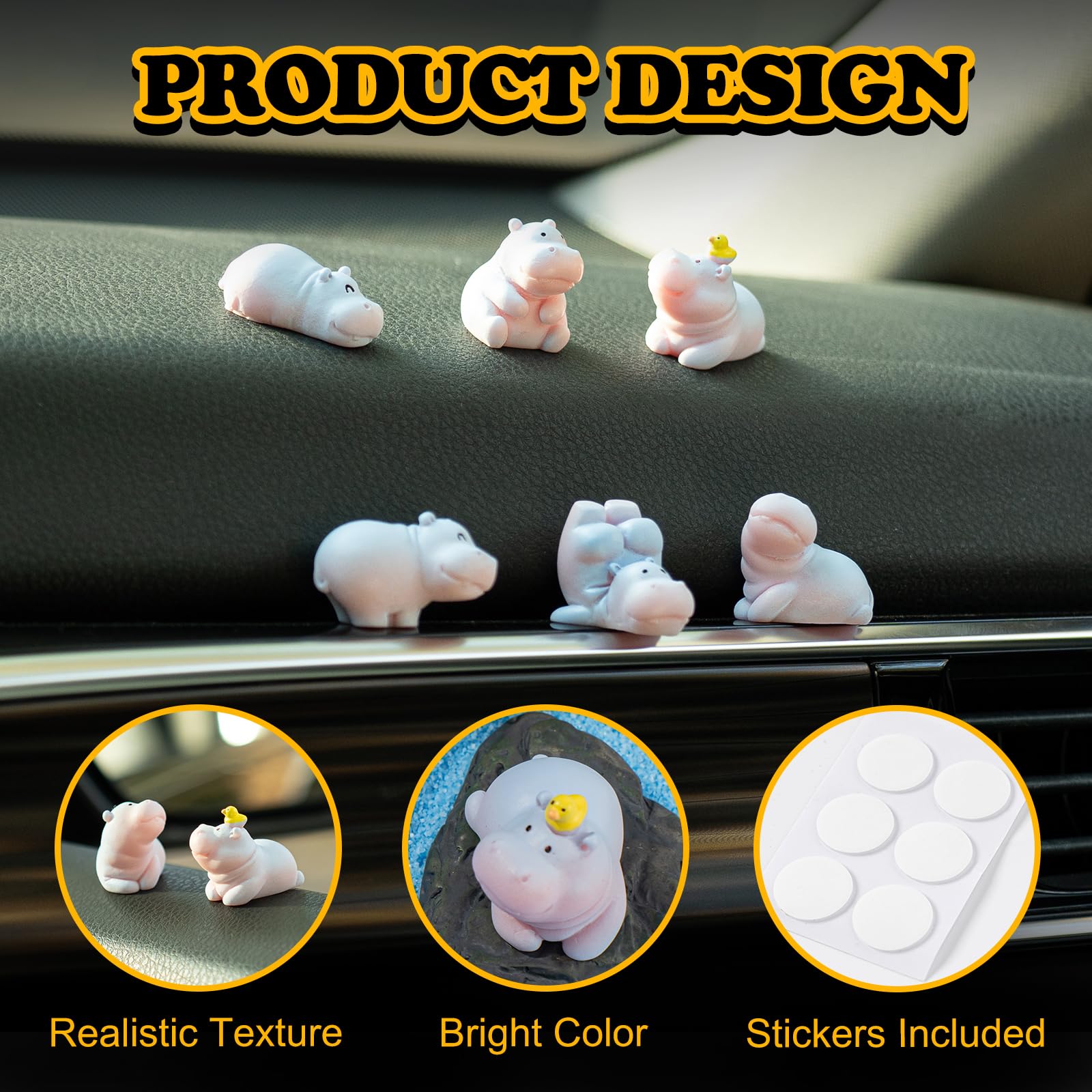 Lot De 6 Figurines D'hippopotame Miniatures En Résine Pour Jardin