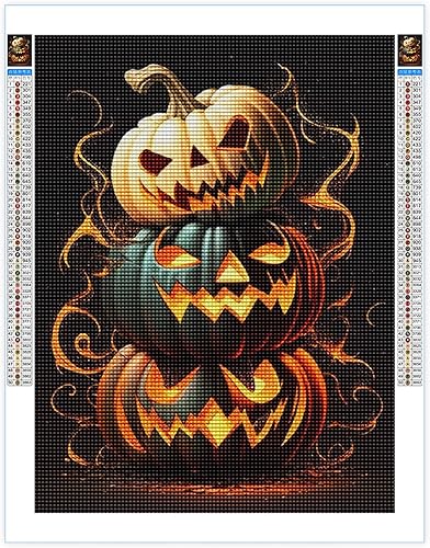 Miniatura 2 de Champi Kits de pintura de diamantes de Halloween para adultos, extrañas luces de calabaza, kits de arte de diamantes para adultos, kits de arte de
