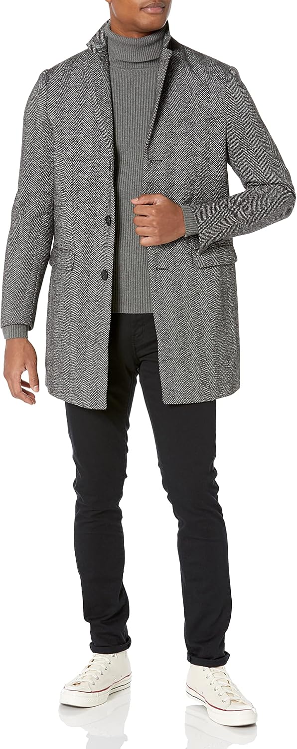 find. Men's Long Wool Mix Overcoat