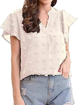 トップス docking hem tops Hacipupu Womens Casual Tops Lace Trim V Neck Wrap Sexy Tops