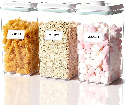 Miniatura 11 de Recipientes herméticos apilables con tapas, almacenamiento hermético de alimentos, recipientes de almacenamiento de despensa de cocina para 15