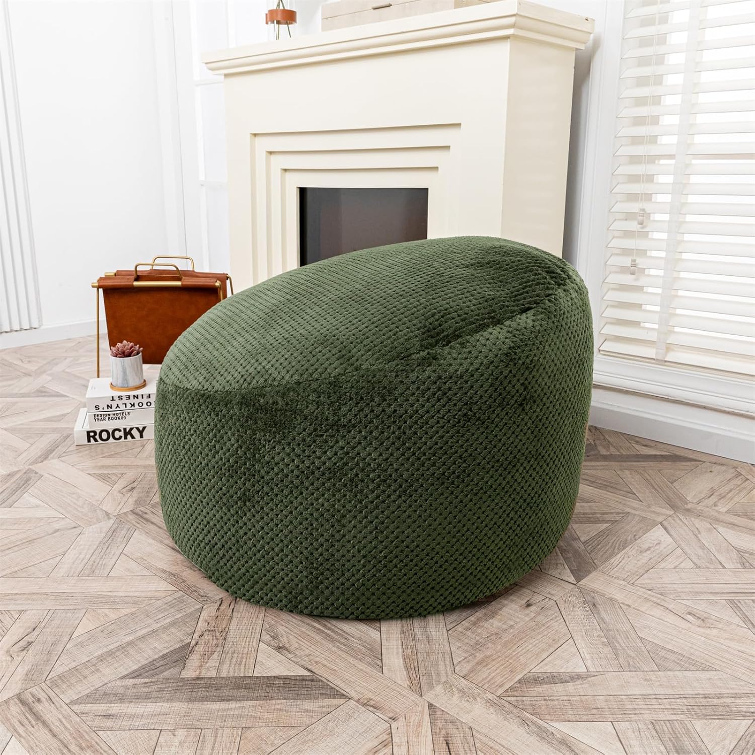 Bean Bag Chairs Cover (No Filler) Soft Washable Plush Fiber