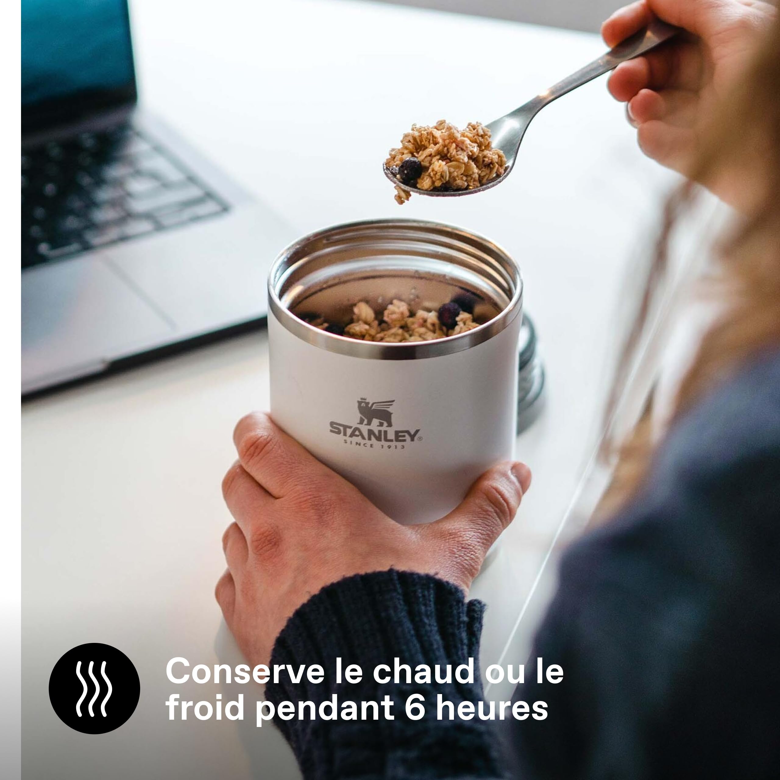 STANLEY 1913 Adventure To-Go Food Jar 0.53L - 6 Heures Chaud - 6 Heures Froid - Anti-Fuite - Thermos Alimentaire Chaud - Lavable au Lave-Vaisselle - Sans BPA - Frost