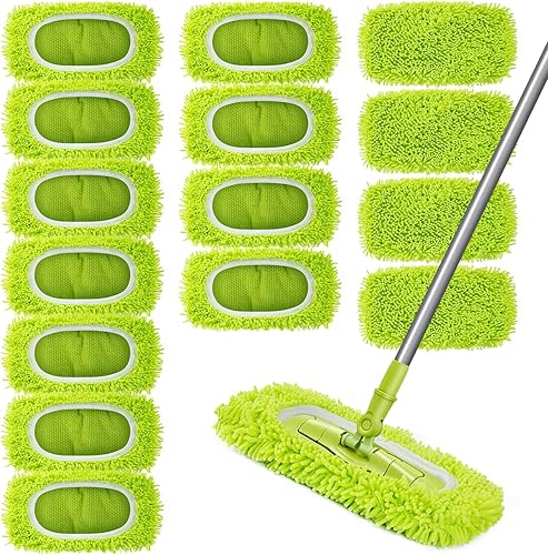 Miniatura 8 de Paños de barrido seco reutilizables de microfibra para mopa húmeda, compatibles con Swiffer Sweeper Mop Reemplazo de almohadilla de trapeador para