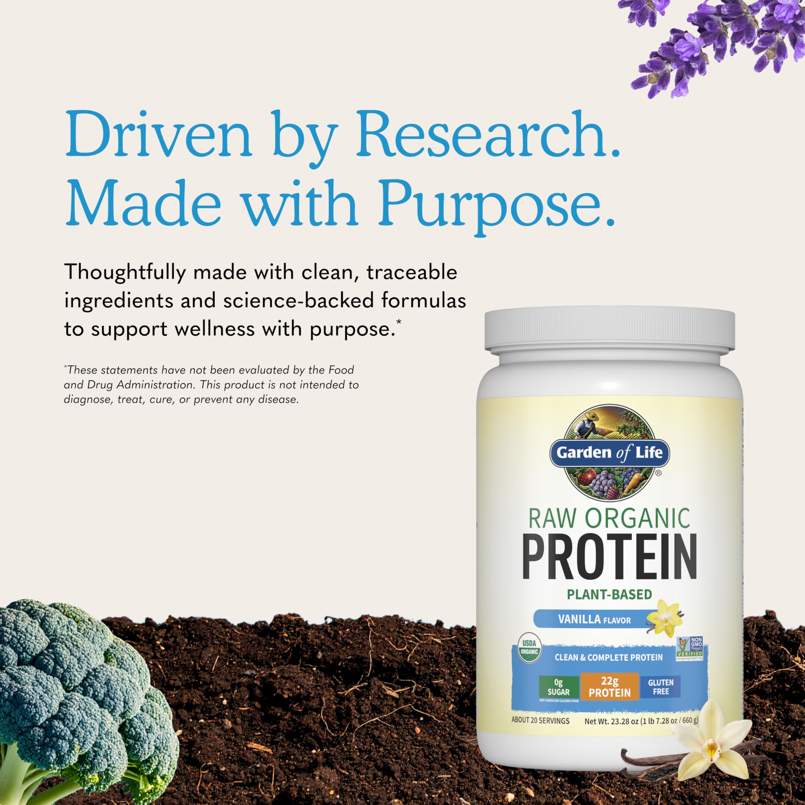 Garden of Life Raw Organic Protein Powder, Vegan, Vanilla, 20 Servings — Amazon image 6