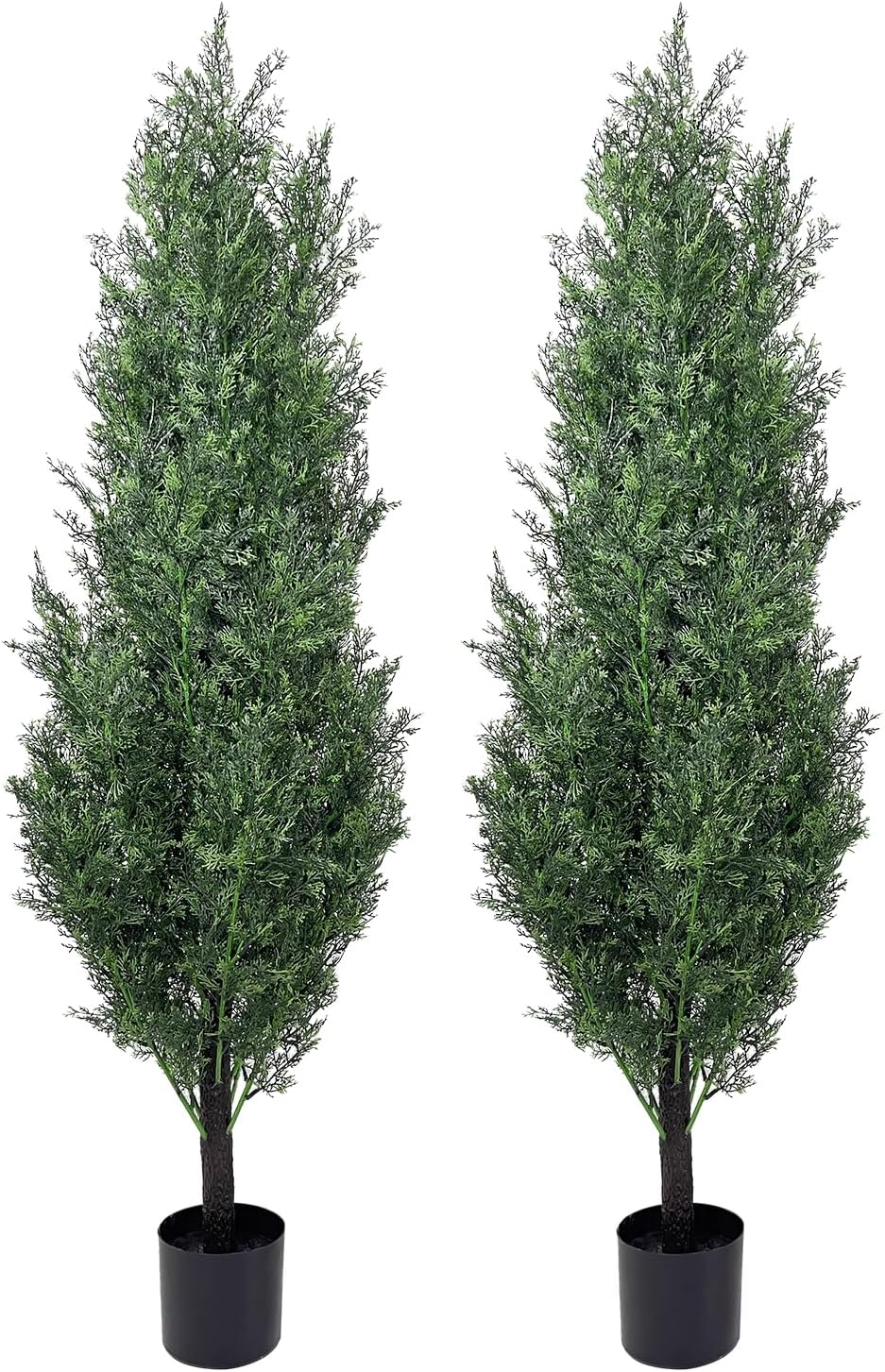 Artificial Cedar Topiary Trees 5ft, Set of 2 Artificial Cedar Tree Faux