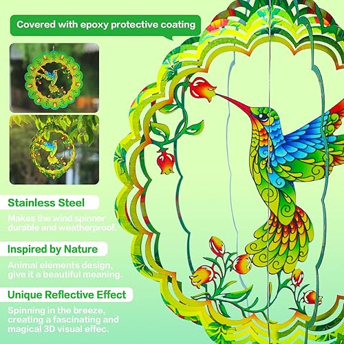 Miniatura 52 de Molinillos de viento de elefante, regalos de elefante para mujeres/hombres, 12 pulgadas, acero inoxidable 3D, colector de viento de metal, escultura