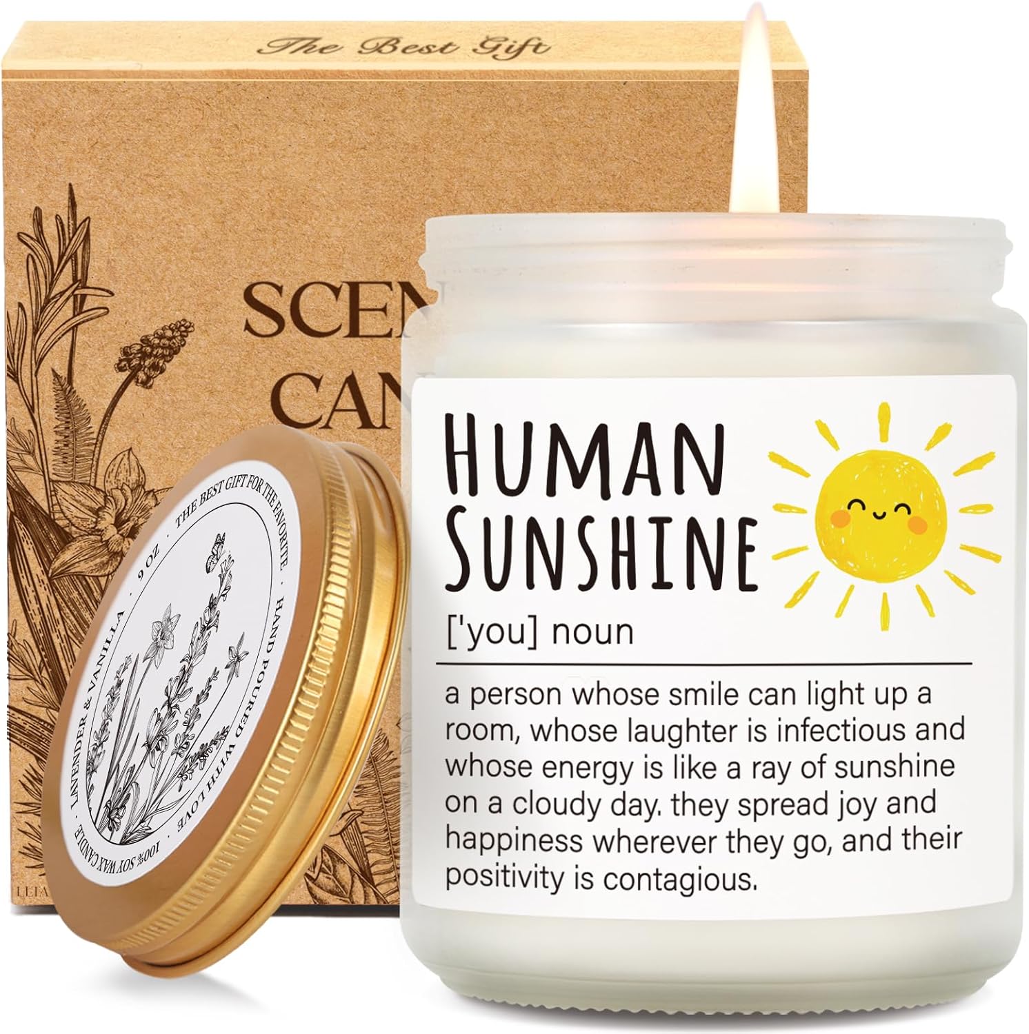 Human Sunshine Thanksgiving Candle Gifts for Women, Birthday Inspirational Appreciation Gifts for Women Boss Coworkers Teachers Nurses, Retirement Gift for Woman, Thank You Gift for Her-31