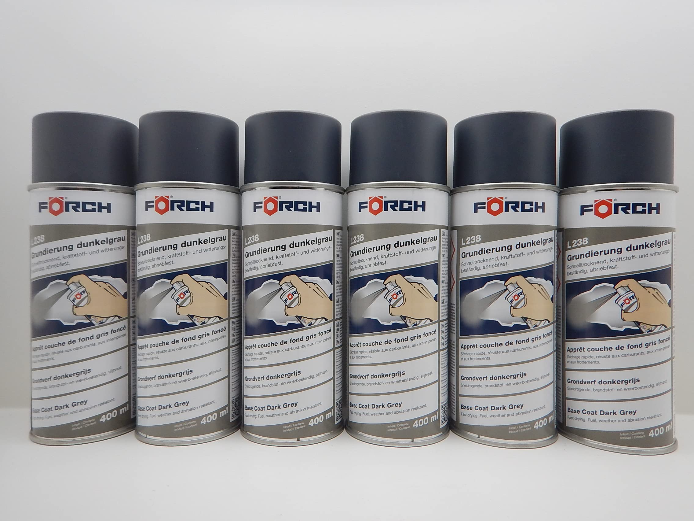 Förch GRUNDIERUNG DUNKELGRAU FILLER FÜLLER L238 SPRAY 400ML (6)