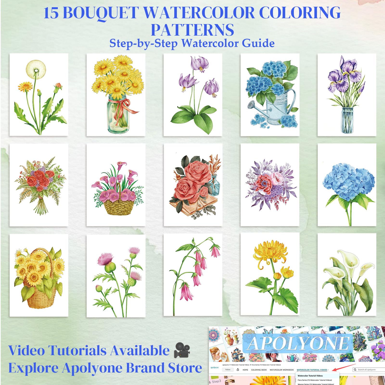 Watercolor Workbook Kit - 52 Colors, 7 Brushes -2