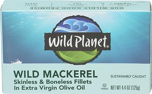 Wild Planet, Aceite de oliva de filetes silvestres de caballa, 4.4 onzas