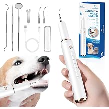 Jellytree Plaque Remover for Teeth Dog Teeth Cleaning Kit for Tartar Remover for Teeth Electric Pet Ultrasonic Dental Tools with LED Light Dog Teeth Cleaning and Cat Teeth Cleaning 5 Modes White