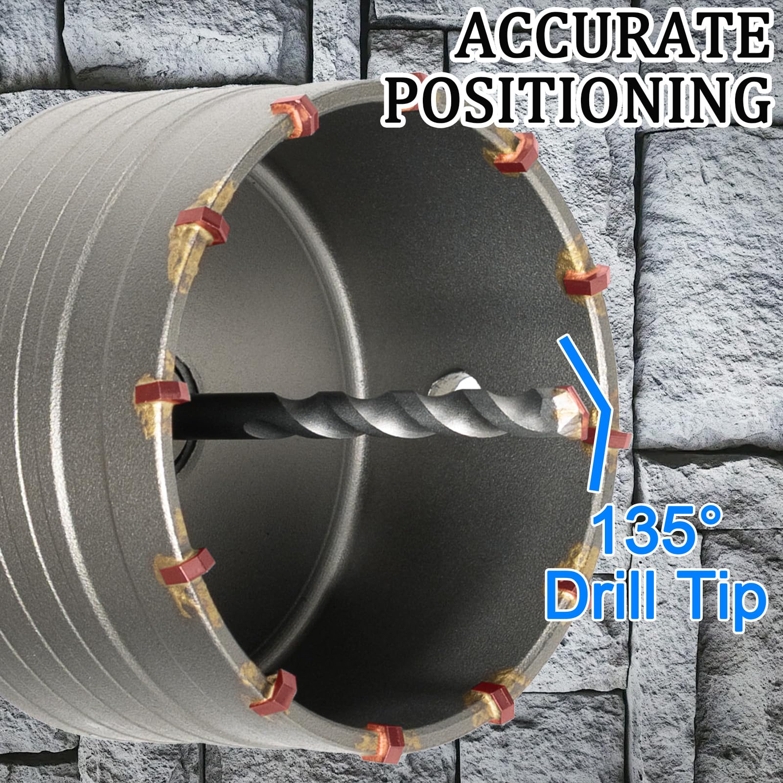 Lot de 6 douilles de forage 30, 40, 50, 68 mm avec adaptateur SDS Plus de